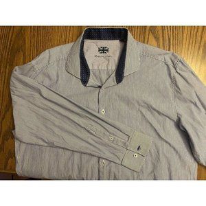 Michelsons London Shirt Men's XL Button Up Striped‎ Long Sleeve